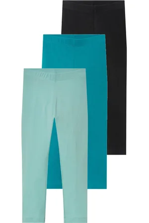 LUPILU ® Kleinkinder Mädchen Leggings 3er (navy/mint/grün, 110/116)