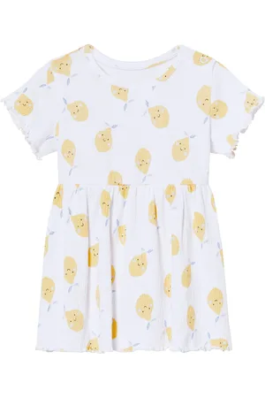 LUPILU ® Baby Mädchen Kleid (Weiß, 74/80)