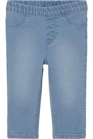LUPILU ® Kleinkinder Mädchen Jeggings Capri (Hellblau, 110/116)