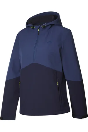 Crivit Damen Softshelljacke Halfzip Outdoor Web (navy, L(44/46))