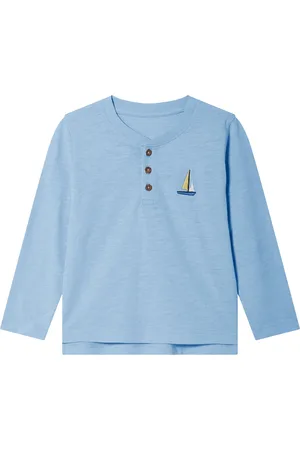 LUPILU ® Kleinkinder Jungen Langarmshirt (Hellblau, 110/116)