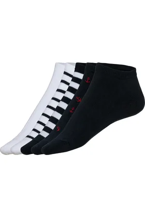 Livergy ® 5 Paar Herren Sneakersocken (weiß/navy, 39-42)