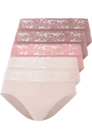 Esmara ® Damen Hipster mit Spitze 5er ( /rosa, S(36/38))