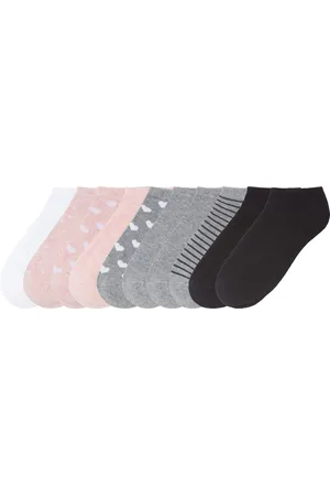 PEPPERTS! ® Kinder Sneakersocken 10 Paar (pink/grau/weiß/schwarz, 35-38)