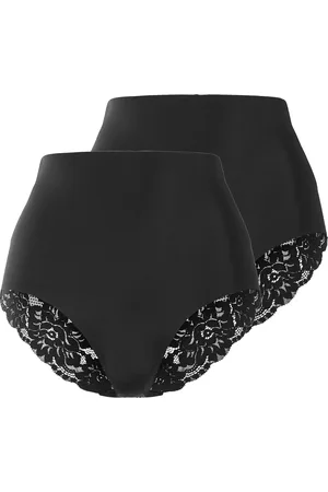 Esmara ® Damen Slip hohe Taille mit Spitze, 2 Stück ( , XL(48/50))