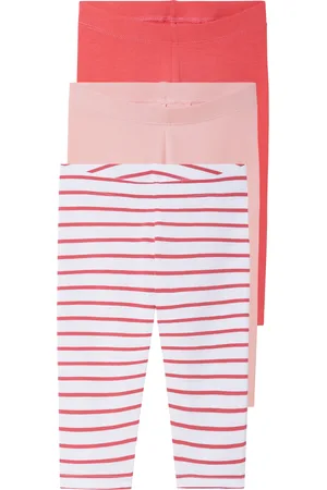 LUPILU ® Kleinkinder Mädchen Leggings, 3 Stück (rot/rosa, 110/116)
