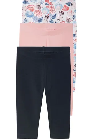 LUPILU ® Kleinkinder Mädchen Leggings, 3 Stück (navy/rosa, 98/104)