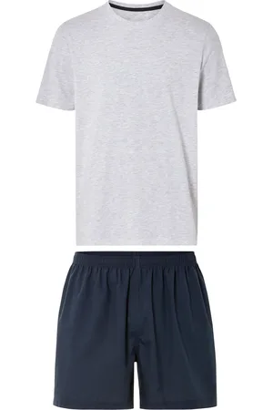 Livergy ® Herren Shorty Pyjama (hellgrau/navy, L (52/54))