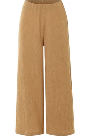 Esmara ® Damen Hose Wide Leg 7/8 (Braun, S (36/38))