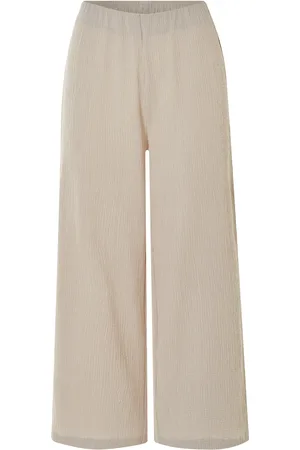 Esmara ® Damen Hose Wide Leg 7/8 (Beige, XS (32/34))