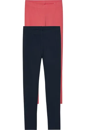 PEPPERTS! ® Kinder Mädchen Leggings, 2 Stück (navy/koralle, 158/164)