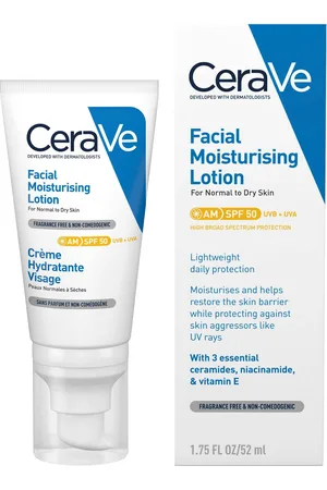 Cerave AM Facial Moisturising Lotion SPF50 for Normal to Dry Skin 52ml