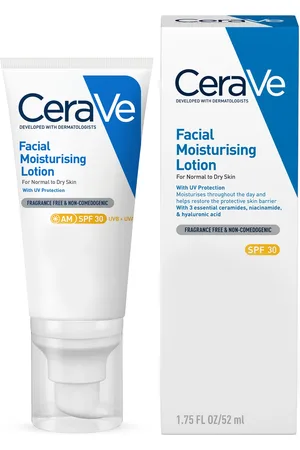 Cerave AM Feuchtigkeitsspendende Gesichtslotion LSF 30 mit Ceramiden für Normale bis Trockene Haut 52 ml