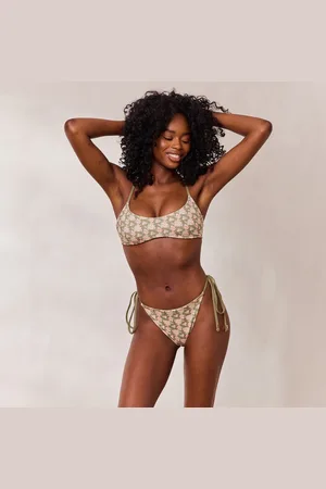 Lounge Underwear Doppelseitiges Bikini-Bralette - Grün/Floral