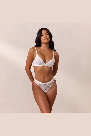 Lounge Underwear Lace Triangle Bralette - Weiß