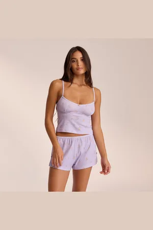 Lounge Underwear Pointelle Cami Pyjamatop - Florales Flieder