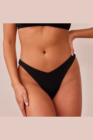 Lounge Underwear Ribbed Triangle Slip - Schwarz