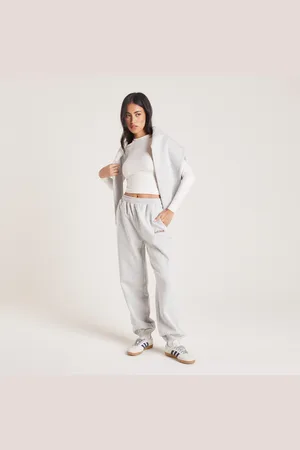 Lounge Underwear Jogginghose mit Bündchen - Grauer Melange