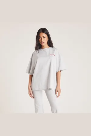 Lounge Underwear Kastenförmiges T-Shirt - Grauer Melange