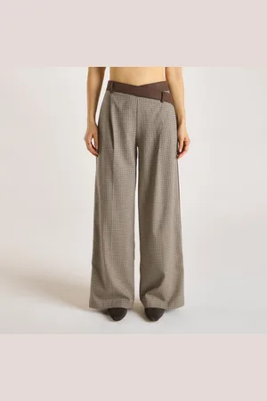 Lounge Underwear Hahnentrittmuster-Hose - Braun