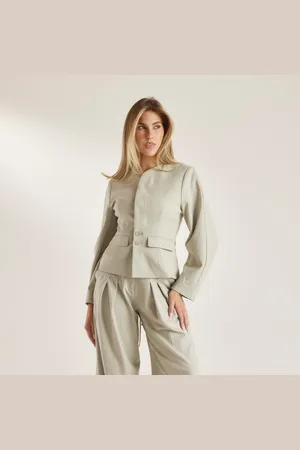Lounge Underwear Strukturierte Jacke - Salbei