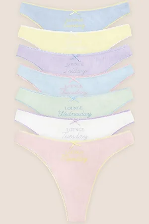 Lounge Underwear Days of the Week String (7er Paket) - Mehrfarbiges Pastell