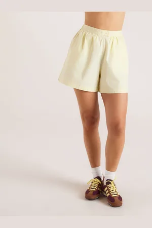 Lounge Underwear Gestreife Baumwoll-Shorts - Gelb