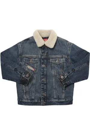 Diesel Jacke Aus Denim Und Kunstpelz