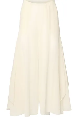 Chloé Ausgestellte Seidengeorgette-hose Mit Rüschen