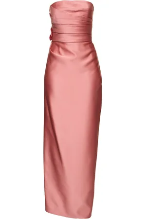 Elie saab Trägerloses, Drapiertes Duchesse-midikleid
