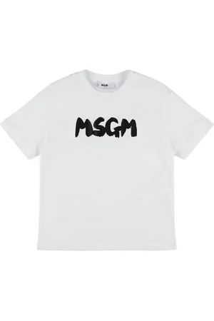 Msgm Bedrucktes T-shirt Aus Baumwolljersey