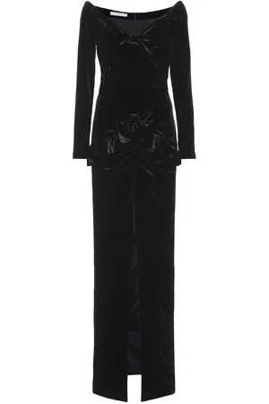 Alessandra Rich Schulterfreies Abendkleid Aus Samt