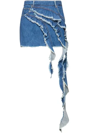 BLUMARINE Denim-minirock Mit Rüschen