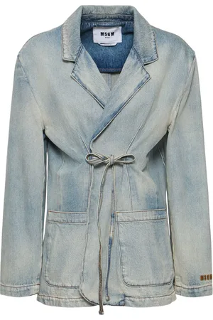 Msgm Cotton Denim Blazer