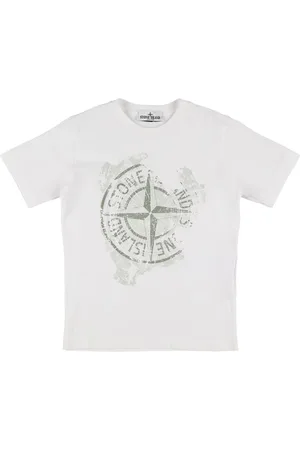 Stone Island Bedrucktes T-shirt Aus Baumwolljersey