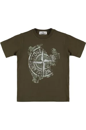 Stone Island Bedrucktes T-shirt Aus Baumwolljersey