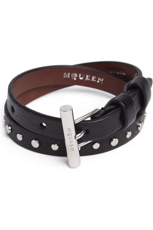 Alexander McQueen Leder- Und Messingarmreif „t-bar“