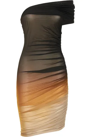 MUGLER Midikleid Aus Gerafftem Mesh