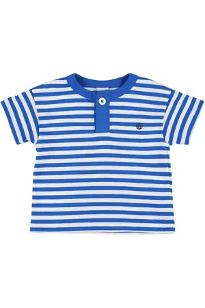 Petit Bateau Gestreiftes T-shirt Aus Baumwolljersey