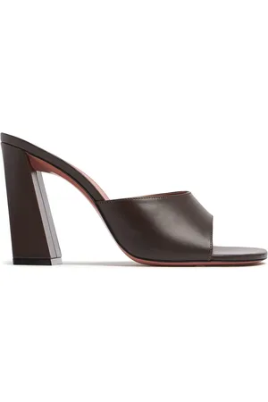 Amina Muaddi 95mm Hohe Ledermules „brigitte“