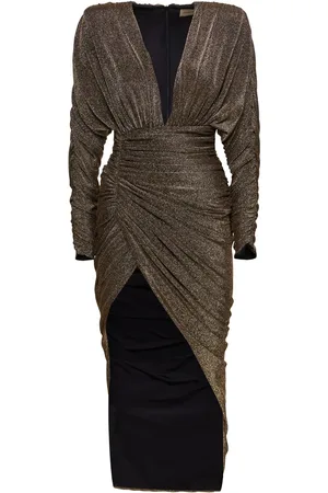 ALEXANDRE VAUTHIER Langes, Drapiertes Kleid Aus Lurexjersey