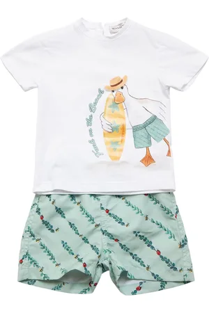 MONNALISA Shorts Und T-shirt Aus Baumwolljersey Mit Druck