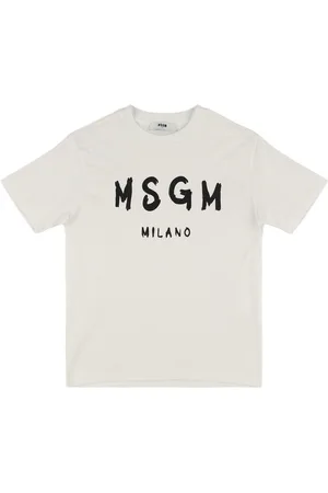 Msgm Bedrucktes T-shirt Aus Baumwolljersey