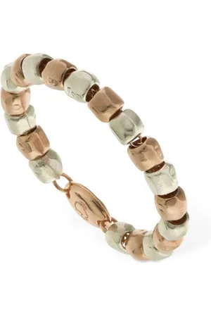 Dodo 9kt Roségold- & Silber-ring „granelli“