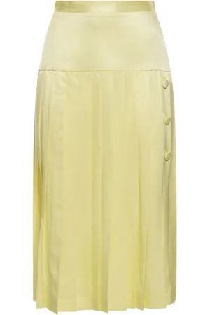 Alessandra Rich Midirock Aus Seidensatin Mit Plissees