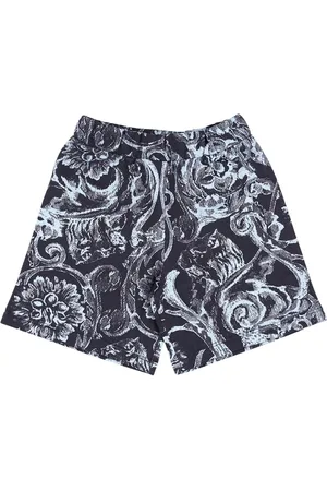 VERSACE Shorts Aus Baumwollfleece Mit Druck