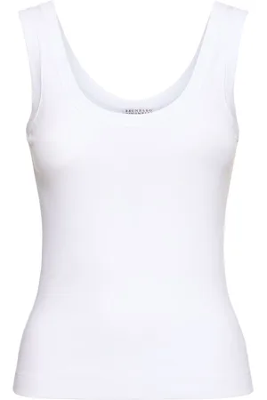 Brunello Cucinelli Geripptes Jersey-tanktop