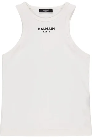 Balmain Tanktop Aus Baumwolljersey Mit Logo