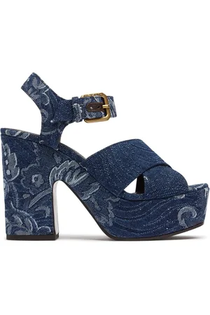 Etro 120mm Hohe Plateausandaletten Aus Denim