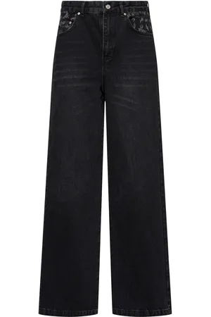 ROUGH. Jeans Mit Weitem Bein „olive“